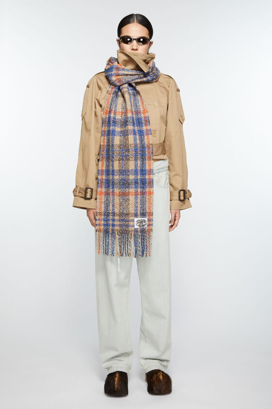 (image for) Responsive Plaid fringe scarf